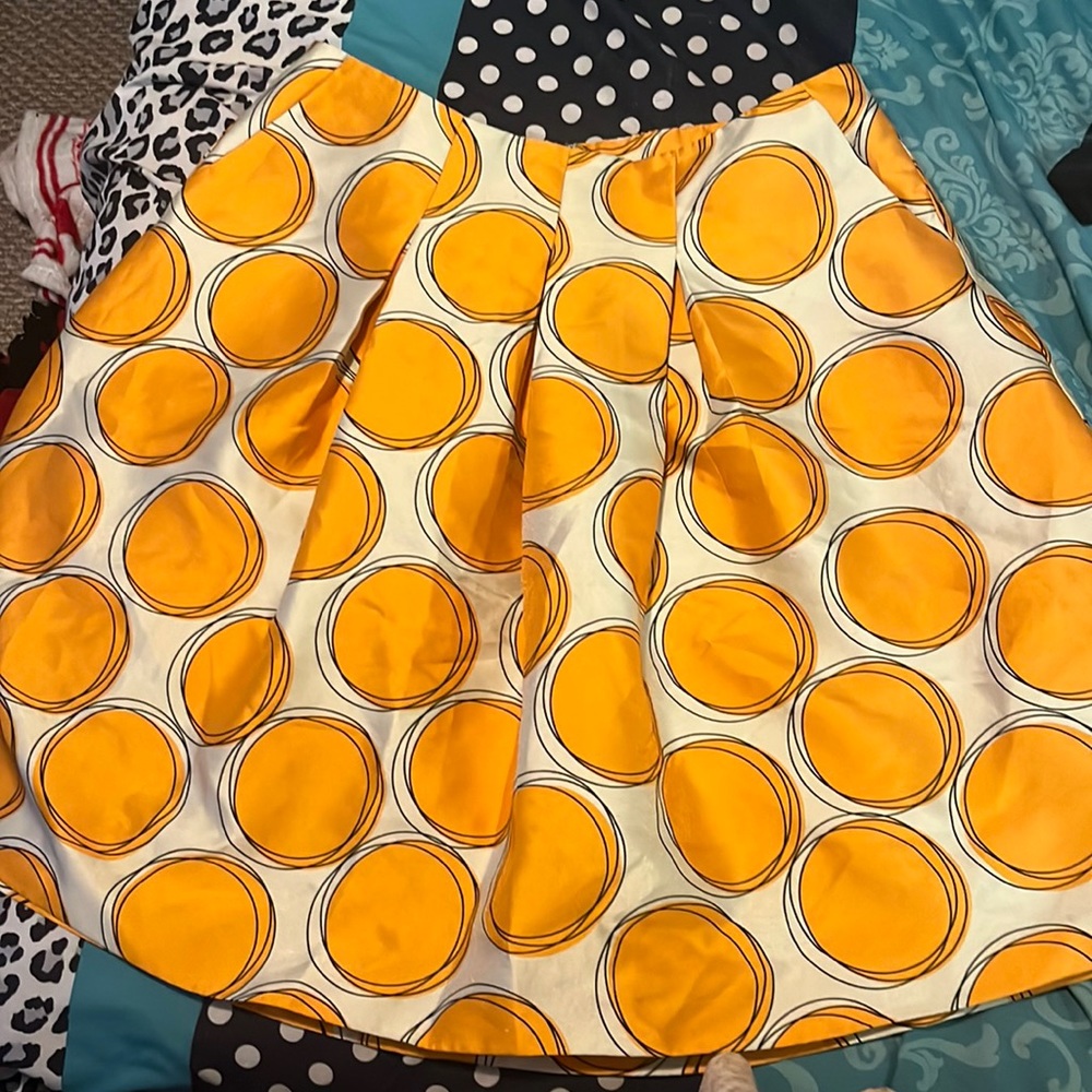 Lane Bryant Size 22 Orange Circles Skirt